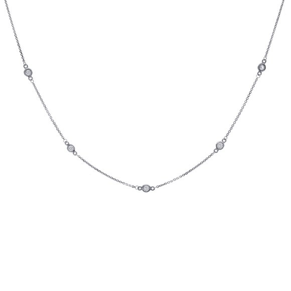 0.45 Ct. tw. Round Diamonds By The Yard Necklace 14K Gold - Picture 5 of 10